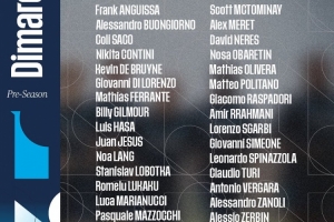 那不勒斯集训名单：卢卡库、德布劳内、小麦领衔，诺阿-朗在列