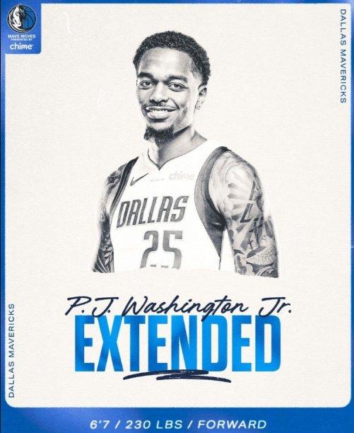 爱游戏APP-4年9000万！独行侠官宣提前续约华盛顿 将有6个月交易限制期